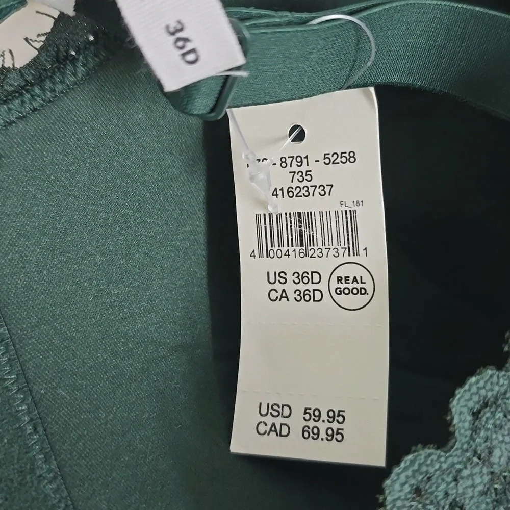 AERIE Elegant Lace Underwire Bra - Dark Green